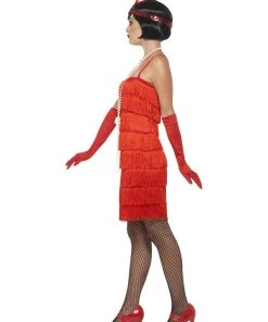 Smiffy's Flapper 1920's Shorter Red Fringed Adult Costume For Sale
