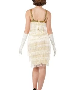 Karnival Costumes Womens 1920s Ivory Flapper Costume For Women