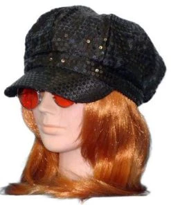Carnival Products Mod Sequin 1960's Black Costume Hat