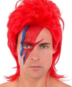 Tomfoolery Ziggy Red Punk Glam Rock 1970's Mullet Wig Buy Costumes
