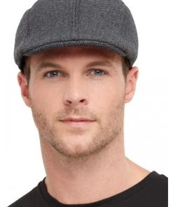 Smiffy's Mens Newsboy 1920s Gangster Flat Cap Tweed Hat