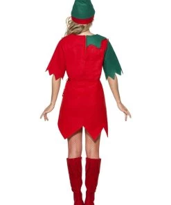 Smiffy's Elf Red And Green Adult Women's Christmas Costume