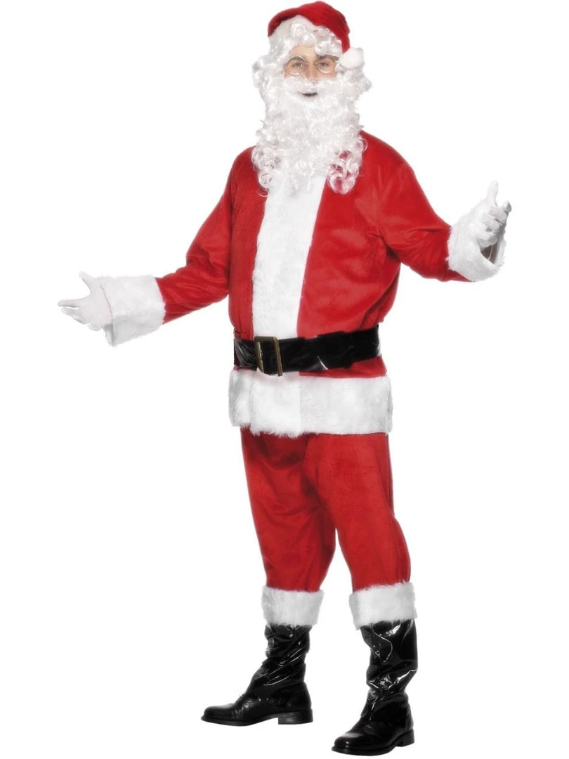 Smiffy's Santa Claus Deluxe Suit Adult Men's Costume Mens 3 Smiffy's Santa Claus Deluxe Suit Adult Men's Costume Mens