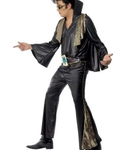 Smiffys Elvis Black & Gold Adult Men's Costume