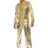 Smiffys Mens Elvis Gold Lamé Suit Adult Men's Costume