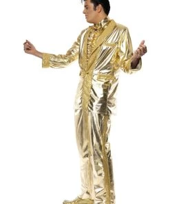 Smiffys Mens Elvis Gold Lamé Suit Adult Men's Costume