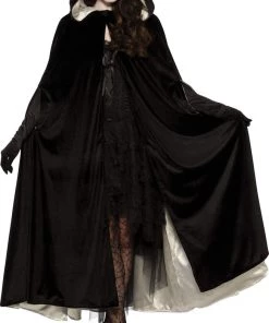 Rubies Medieval Cape Reversible Black And White Velvet Halloween Cape