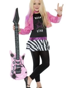 Smiffys Glam Rockstar Girl's 80's Costume