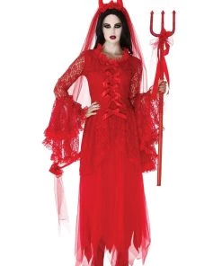 Rubies Devil Horny Veil Hens Night Headpiece Womens