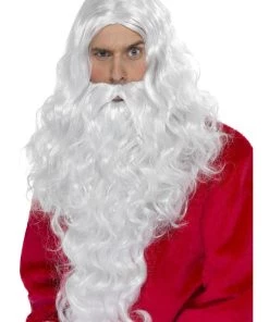 Smiffy's Santa Long White Wig And Beard Set Buy Costumes