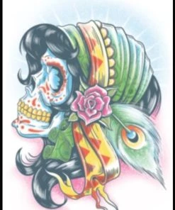 Tinsley Transfers Day Of The Dead Lady Gitanos Temporary Tattoo