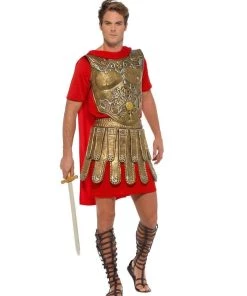 Smiffy's Mens Roman Gladiator Costume Gold
