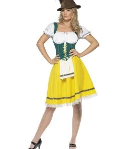 Smiffys Oktoberfest Costume Female Yellow And Green