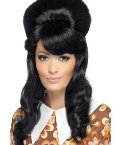 Smiffys Womens 60s Black Brigitte Bouffant Wig
