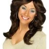 Smiffys Womens Kelly Garret 70s Brown Flick Accessory Wig