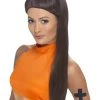 Smiffys Womens Sporty Power Adults Brown Accessory Wig