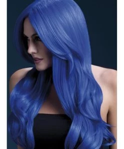 Smiffys Womens Khloe Neon Blue Heat Resistant Accessory Wig