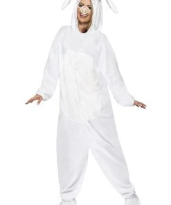 Smiffys Womens White Rabbit Costume Jumpsuit