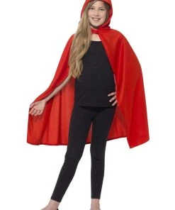 Smiffys Hooded Cape Red Girls