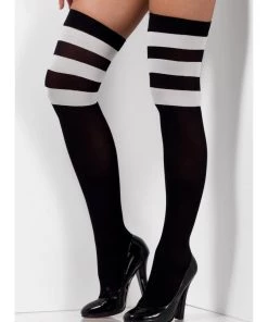 Smiffy's Cheerleader Black Opaque Hold Ups