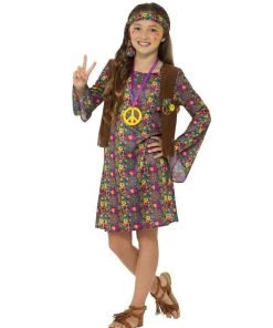Smiffys Peace Love Hippie Girl Childrens 60's Costume