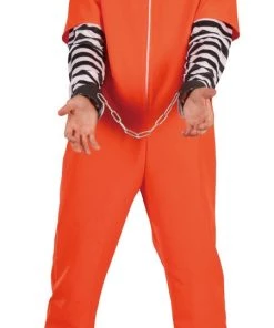 Sweidas Prisoner Orange Jumpsuit With Striped Sleeves Costume Buy Costumes