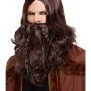 Smiffys Viking Barbarian Brown Beard And Wig Accessory Kit