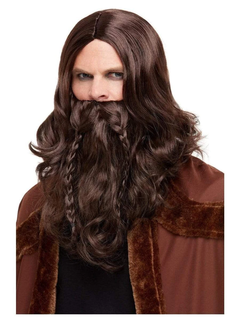 Smiffys Viking Barbarian Brown Beard And Wig Accessory Kit 3 Smiffys Viking Barbarian Brown Beard And Wig Accessory Kit