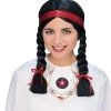 Rubies Native American Black Plaited Women's Wig