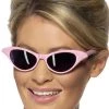Smiffy's Rock And Roll 50s Pink Ladies Sunglasses With Diamantes