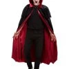 Smiffy's Deluxe Black Velour Vampire Cape With Red Lining Womens