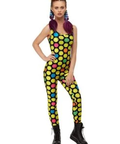Smiffys Smiley Multi-Coloured Adult Unitard Womens