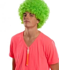 Rubies Womens Neon Green Afro Wig For Adults