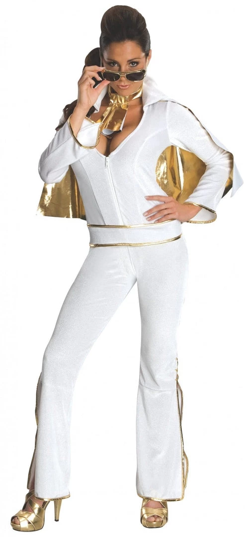 Rubies Womens Elvis White Secret Wishes Costume For Women 3 Rubies Womens Elvis White Secret Wishes Costume For Women