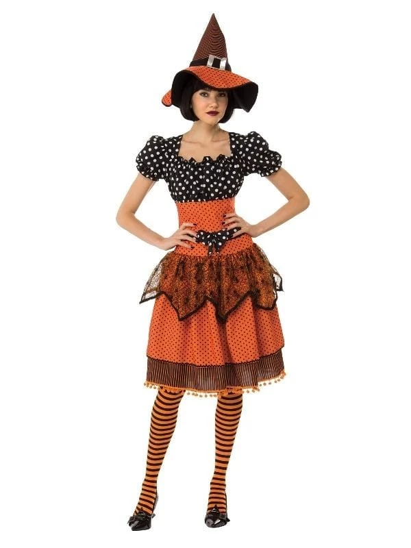 Rubies Polka Dot Pinup Witch Adult Halloween Costume Womens 3 Rubies Polka Dot Pinup Witch Adult Halloween Costume Womens