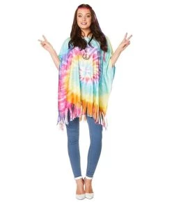 Karnival Costumes 60s 70s Hippie Poncho Womens