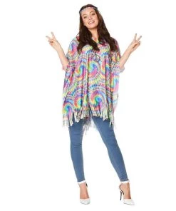 Karnival Costumes 60s 70s Tie Dye Poncho