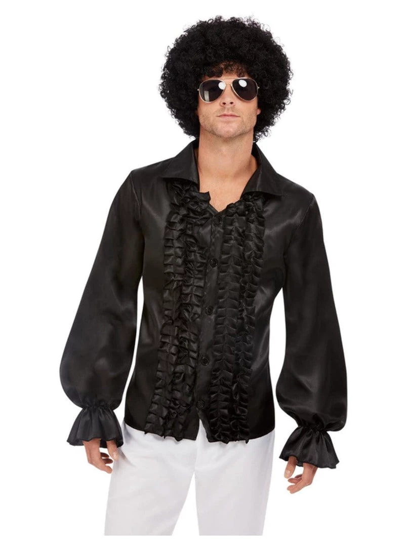 Smiffy's Buy Costumes 60's 70's Black Ruffled Shirt 3 Smiffy's Buy Costumes 60's 70's Black Ruffled Shirt
