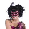 Rubies Burlesque Pink & Black Half Mask For Adults Womens