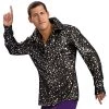 Rubie's 70s Disco Shirt Black With Silver Stars Mens