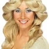 Smiffy's Womens Farrah 70s Disco Flick Layered Wavy Strawberry Blonde Wig