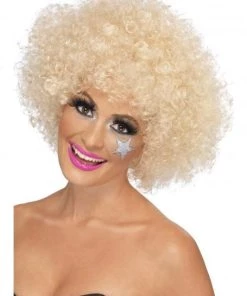 Smiffy's Womens Afro 70s Funky Blonde Wig