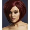 Smiffys Womens Karen Deep Red Blend Heat Resistant Accessory Wig