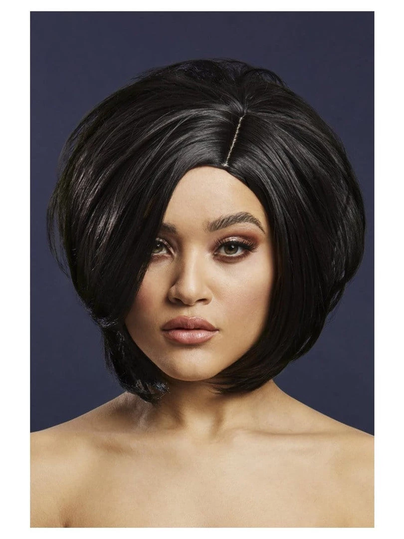 Smiffys Karen Black Blend Heat Resistant Accessory Wig 3 Smiffys Karen Black Blend Heat Resistant Accessory Wig