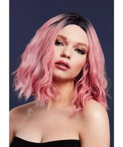 Smiffys Womens Cara Ash Pink Blend Heat Resistant Accessory Wig