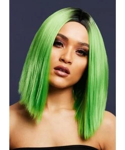 Smiffys Kylie Lime Green Heat Resistant Accessory Wig