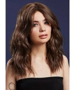 Smiffys Ashley Brown Heat Resistant Accessory Wig Womens