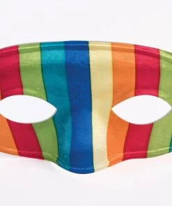 Rubies Rainbow Striped Half Mask For Adults
