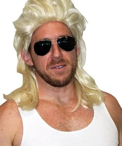 Sweidas Bogan 80's Blonde Mullet Wig Costume Fancy Dress Party Accessory