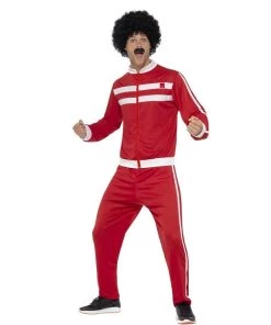 Smiffys 80s Tracksuit Scouser Red & White